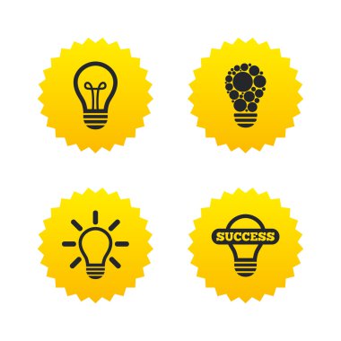 ışık lamba simgeler. enerji tasarrufu sembolleri.