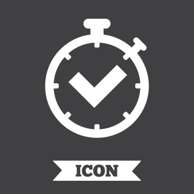 Zamanlayıcı işareti simgesi. Onay kronometre simgesi.