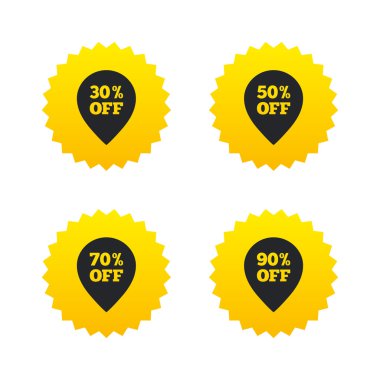 Satılık işaretçisini etiket simgeler. Sembolleri indirim.