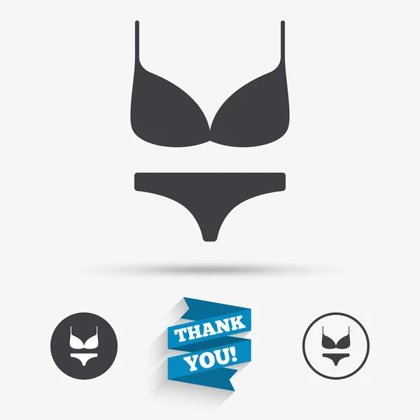 Women bra and panties icon. Intimates underwear. — Stock Vector