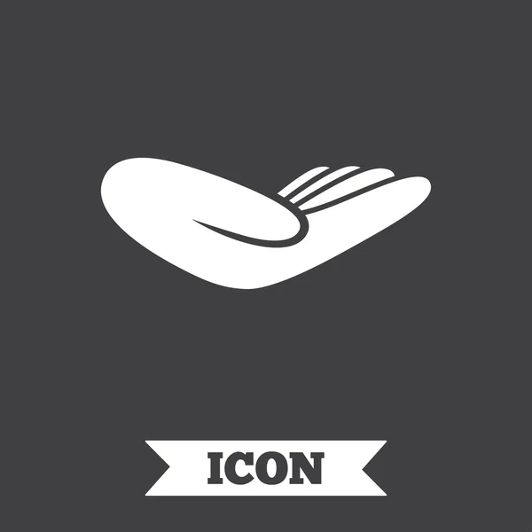Darowizny ikona znak dłoni. Charytatywne lub dożycie. — Wektor stockowy