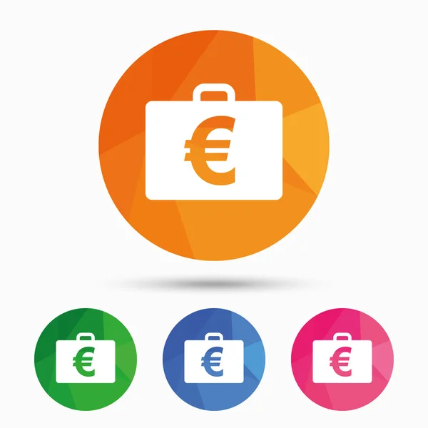 Estuche con signo Euro EUR . — Vector de stock