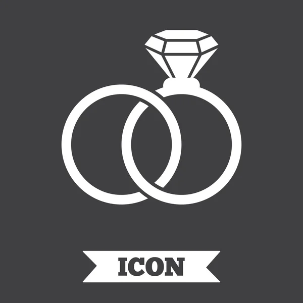 ไอคอนเครื่องหมายแหวนแต่งงาน สัญลักษณ์การหมั้น . — ภาพเวกเตอร์สต็อก