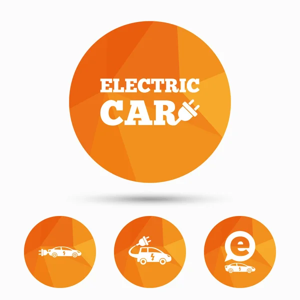 Elektryczny samochód znak. — Wektor stockowy