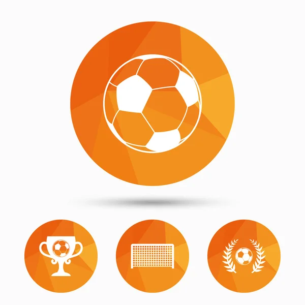 Ποδόσφαιρο εικονίδια. Ποδόσφαιρο Αθλητισμός σφαιρών. — Διανυσματικό Αρχείο