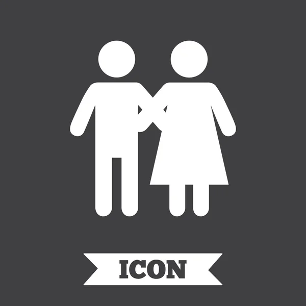 ไอคอนคู่ สัญลักษณ์ครอบครัวหนุ่มสาว . — ภาพเวกเตอร์สต็อก