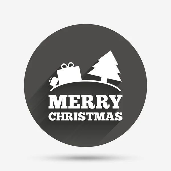 Merry christmas gift teken — Stockvector