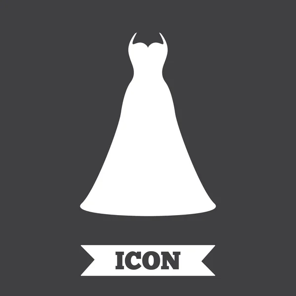 Wedding dress sign icon. Elegant bride symbol. — Stock Vector