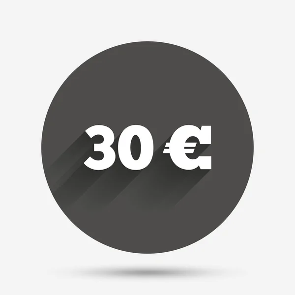 30 Euro signo icono . — Archivo Imágenes Vectoriales