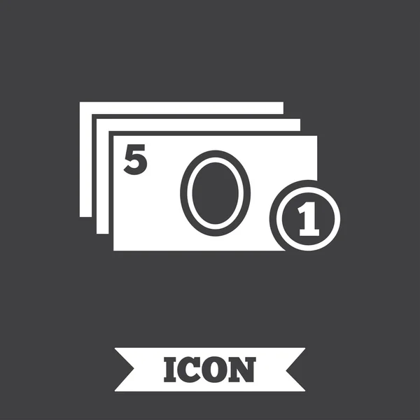 Знак готівки та монети — стоковий вектор