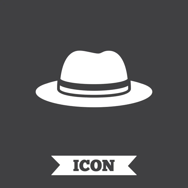 Icono de signo de sombrero superior. Tocado clásico símbolo . — Vector de stock