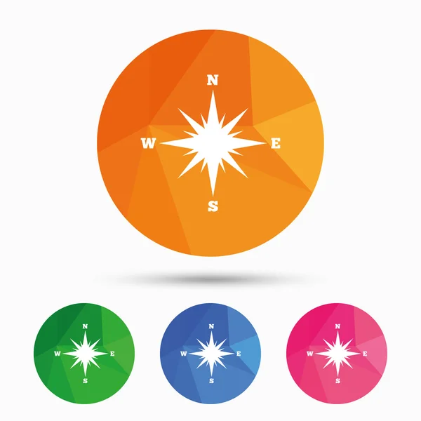 Compass sign icon. Windrose navigation symbol. — Stock Vector