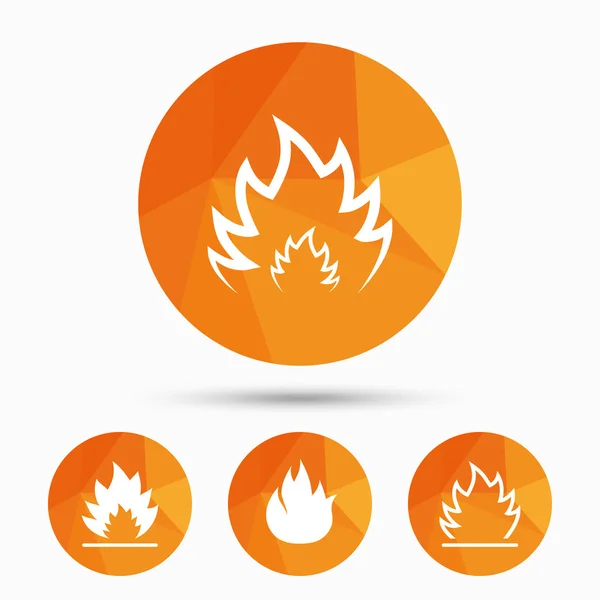 Iconos de llama de fuego. Señales de calor . — Vector de stock