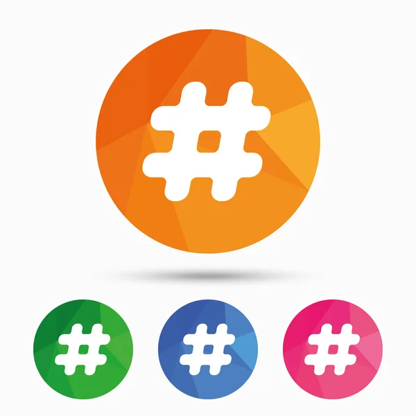 Icona del segno hashtag. Simbolo dei social media . — Vettoriale Stock