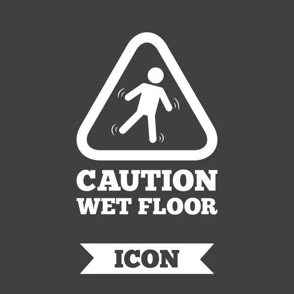 Varningsikon våta golv. — Stock vektor