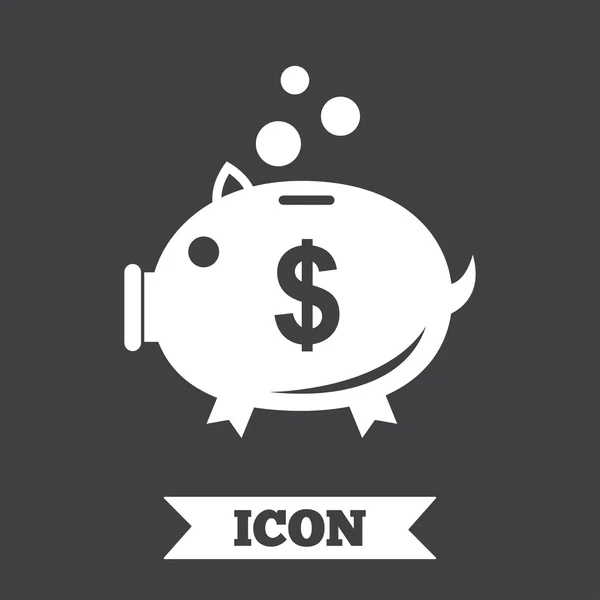 Piggy bank teken pictogram. Moneybox symbool. — Stockvector