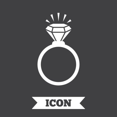 Yüzük işareti simgesi. Elmas simgesi olan takı.