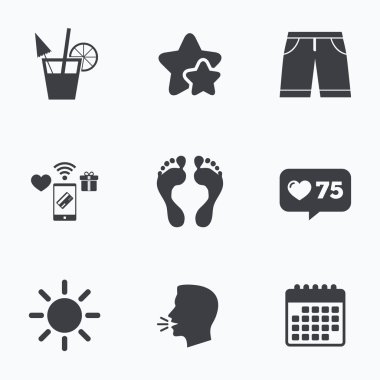 Beach Tatil simgeler.  