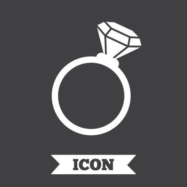 Yüzük işareti simgesi. Elmas simgesi olan takı.