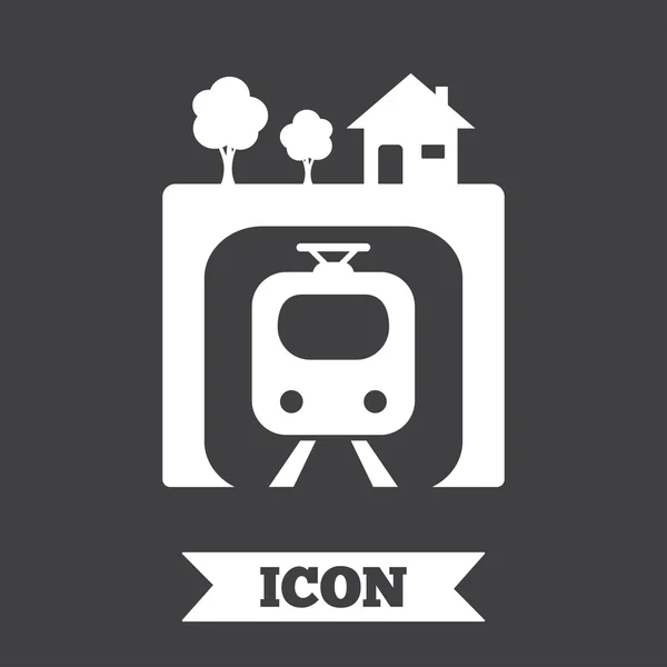 Icono de signo subterráneo. Metro símbolo del tren . — Vector de stock