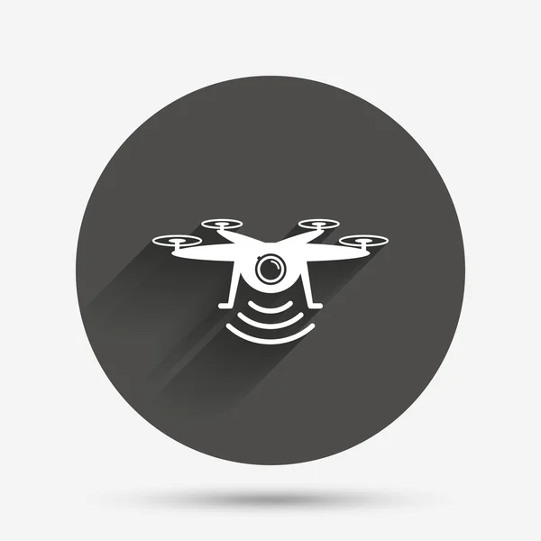 Drone icon. Quadrocopter with action camera. — Stock Vector