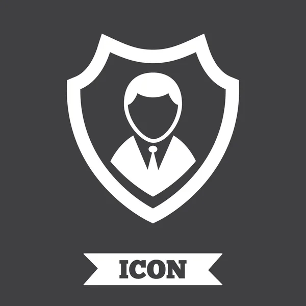 Icono de la agencia de seguridad. Símbolo de protección escudo . — Vector de stock