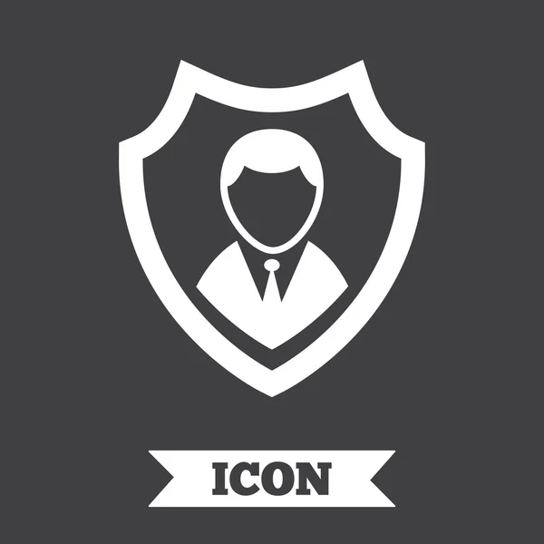 Security agency icon. Shield protection symbol. — Stock Vector