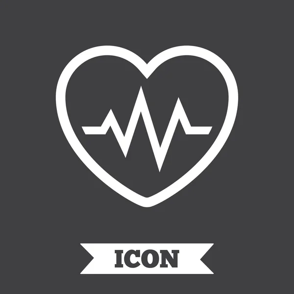 Heartbeat sign icon. Cardiogram symbol. — Stock Vector