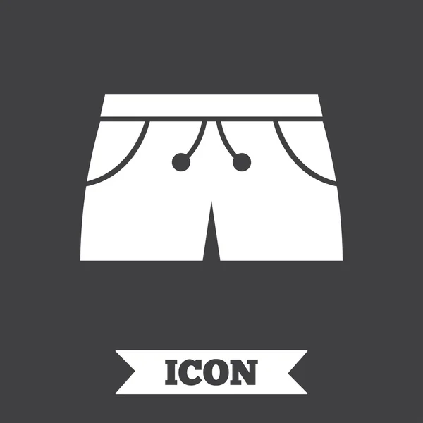 ไอคอนป้ายกางเกงขาสั้นผู้หญิง สัญลักษณ์เสื้อผ้า . — ภาพเวกเตอร์สต็อก