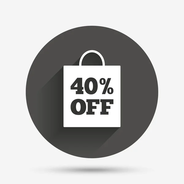 40 percent sale bag tag sign icon. — Stock Vector