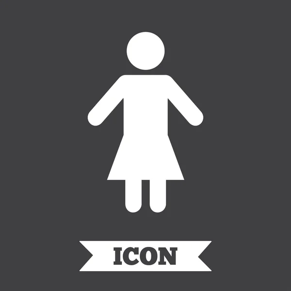 Icono de signo femenino. Mujer símbolo humano . — Vector de stock