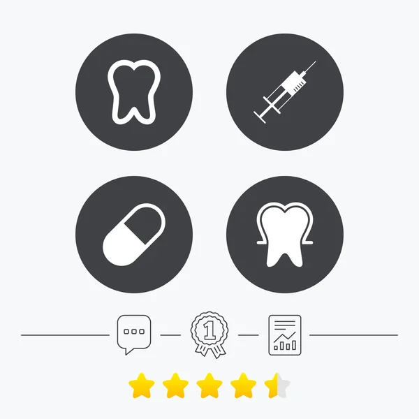 Iconos de esmalte dental . — Vector de stock