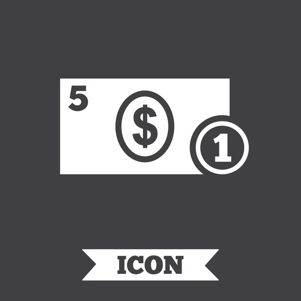 Contant geld teken pictogram. — Stockvector