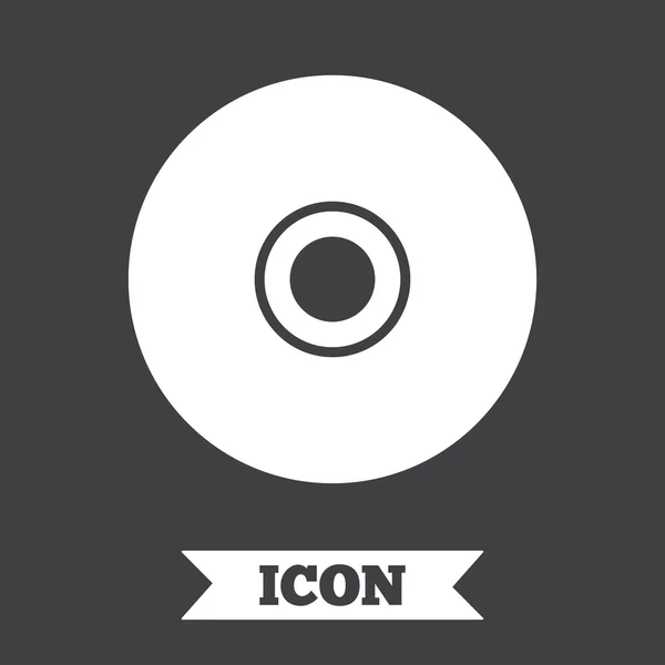 Icono de signo de CD o DVD . — Vector de stock