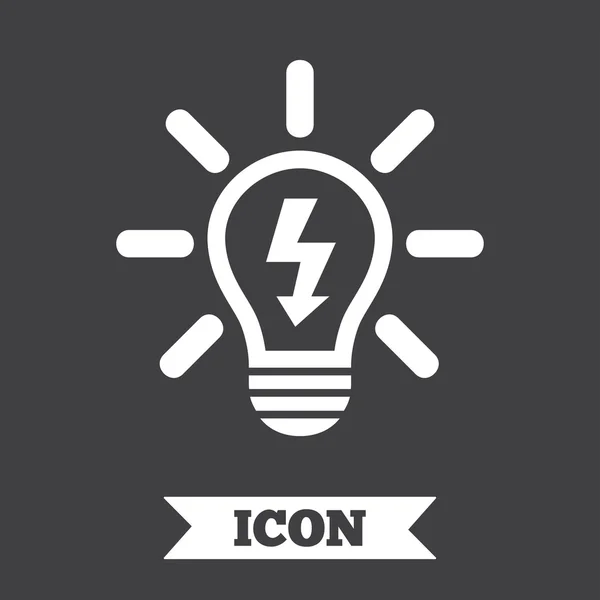 Light lamp sign icon. Bulb with lightning symbol. — Stock Vector