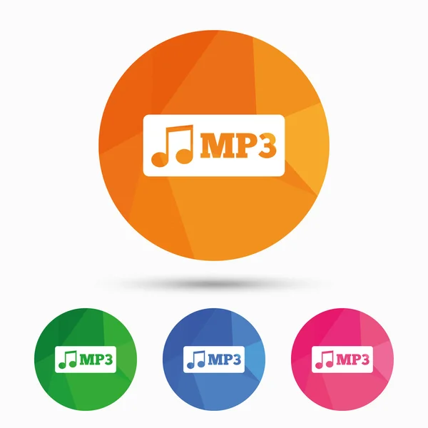 Signo de formato de música Mp3 — Vector de stock