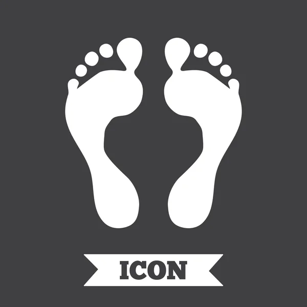Menselijke voetafdruk teken pictogram. — Stockvector