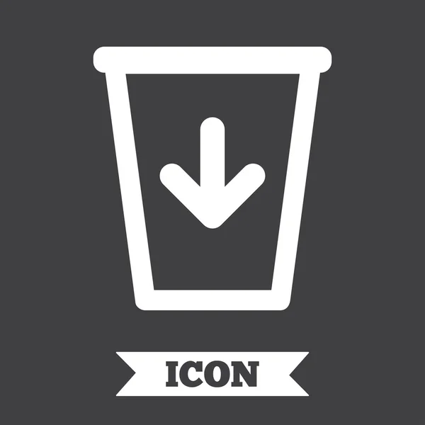 Στείλτε στο εικονίδιο του κάδου απορριμμάτων. σημάδι κάδο ανακύκλωσης. — Διανυσματικό Αρχείο