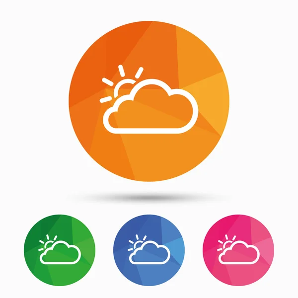 Cloud and sun sign icon. — Stock Vector