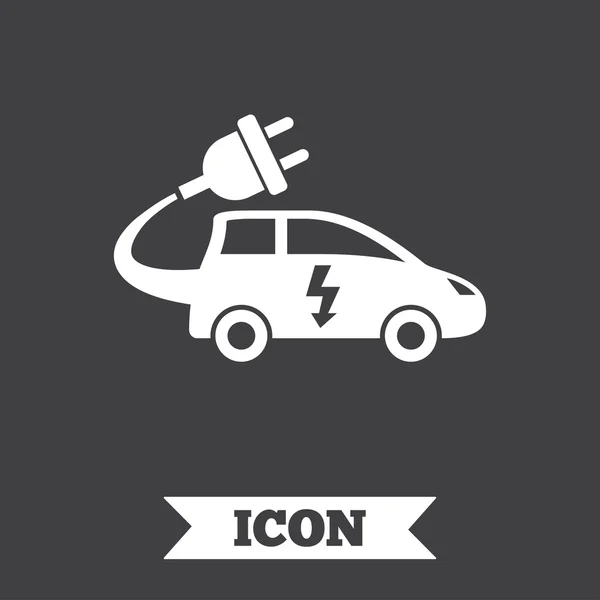 Icono de signo de coche eléctrico . — Vector de stock