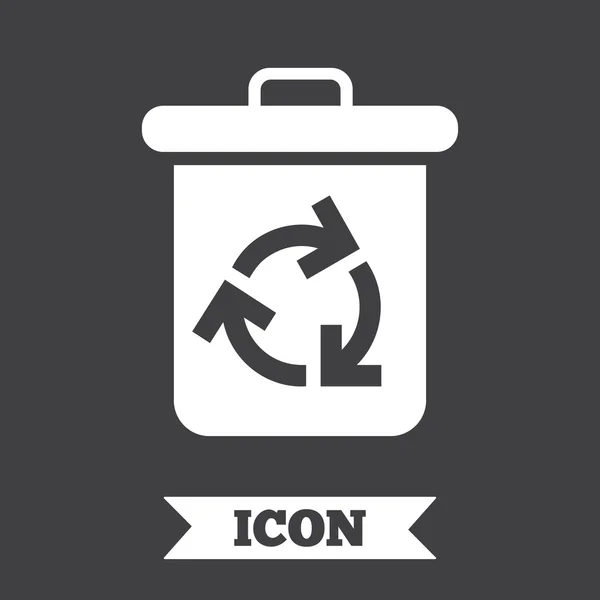 Reycle bin icon. Повторное использование или сокращение символа . — стоковый вектор