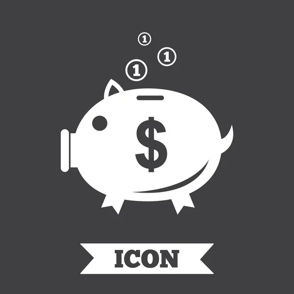 Piggy bank teken pictogram. Moneybox symbool. — Stockvector