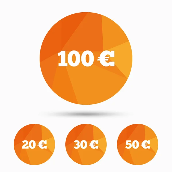 Pengar i euro ikoner. — Stock vektor