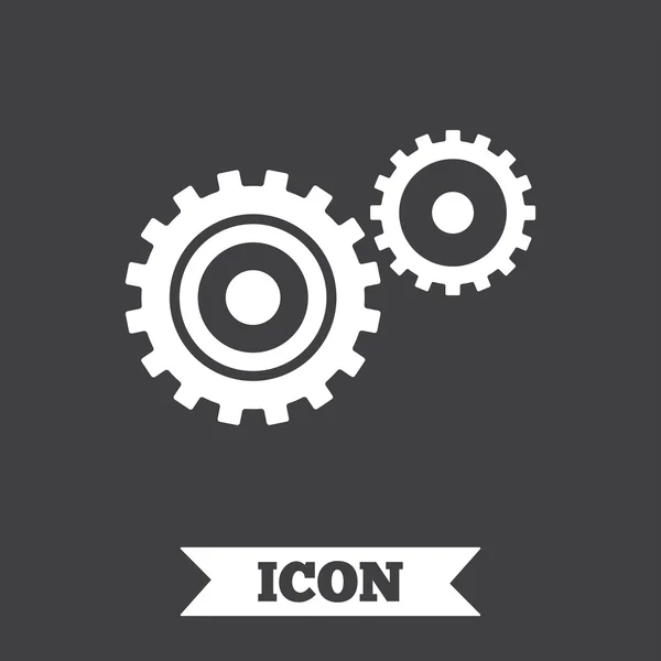 Icono de signo de configuración de engranaje. Cogwheel símbolo de engranaje . — Vector de stock