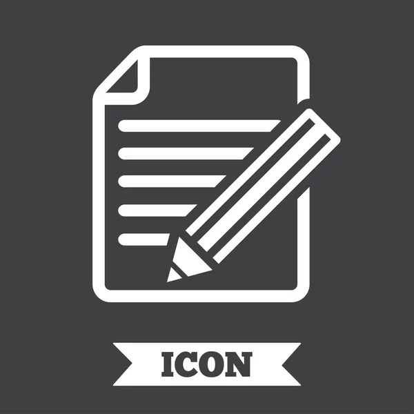 Upravit ikonu podepsat dokument. — Stockový vektor