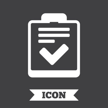 Denetim listesi işareti simgesi.  