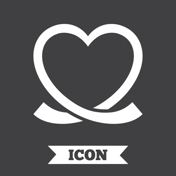 Icono del signo de la cinta del corazón. Símbolo de amor . — Archivo Imágenes Vectoriales