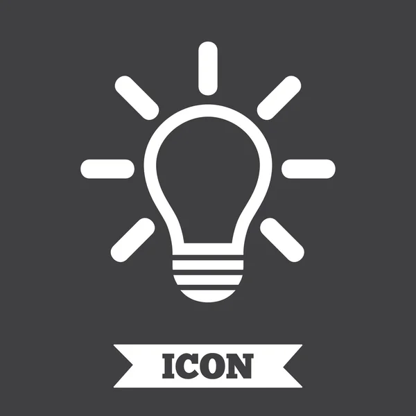 Lampe lumineuse signe icône. Symbole d'idée . — Image vectorielle