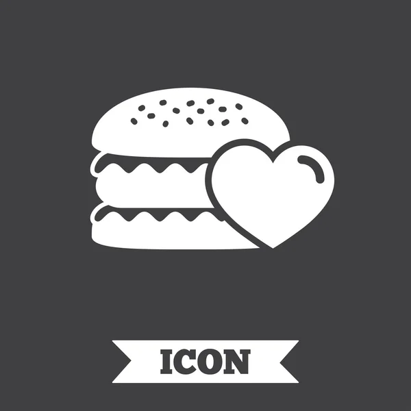 Hamburger Ikone. Burger-Food-Symbol. — Stockvektor