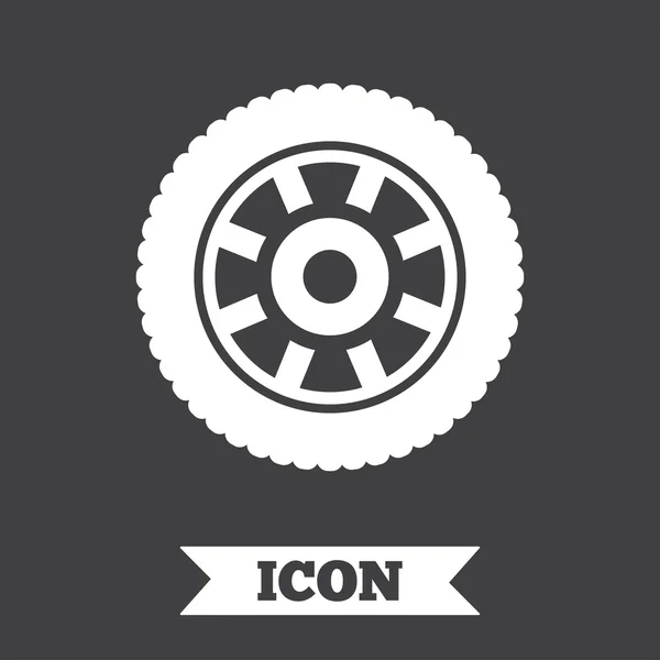 Car wheel sign icon. Circular transport component. — Stock Vector